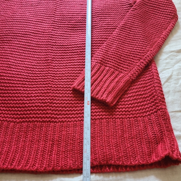 My Style Women's Casual Colorful Red Knit Raglan Sleeves Boat Neck Warm Sweater - Picture 11 of 12